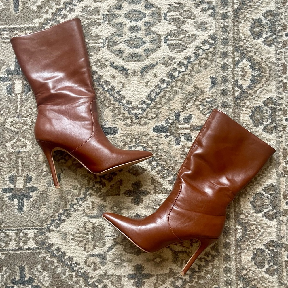 Miss Lola brown pleather boots